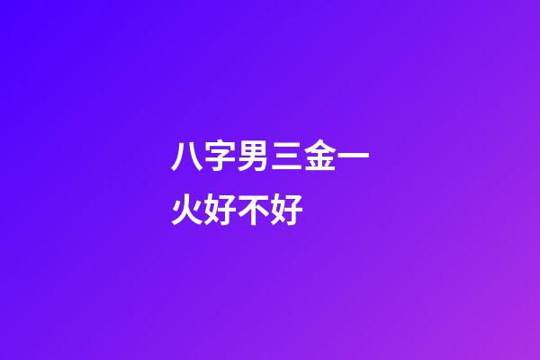 八字男三金一火好不好 (八字三个火两个金)-第1张-观点-玄机派